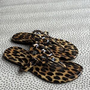 Tory Burch Miller patent leopard printed sandals